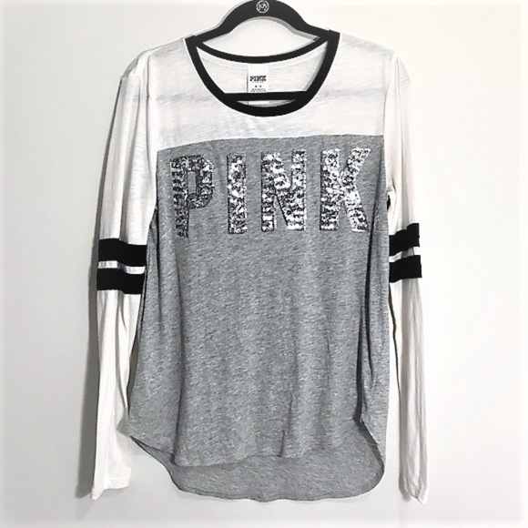 PINK Victoria's Secret Tops - VS PINK | Long Sleeve Sequin Top Size M